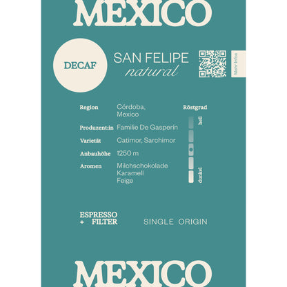 DECAF Mexico Natural, Espresso & Filterkaffee