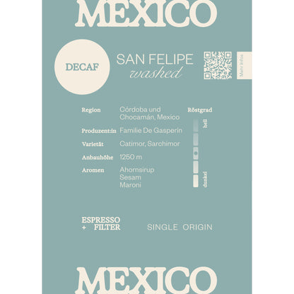 DECAF Mexico, Espresso & Filterkaffee